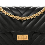 Aged Calfskin Chevron Quilted 2.55 Reissue Mini Flap Black