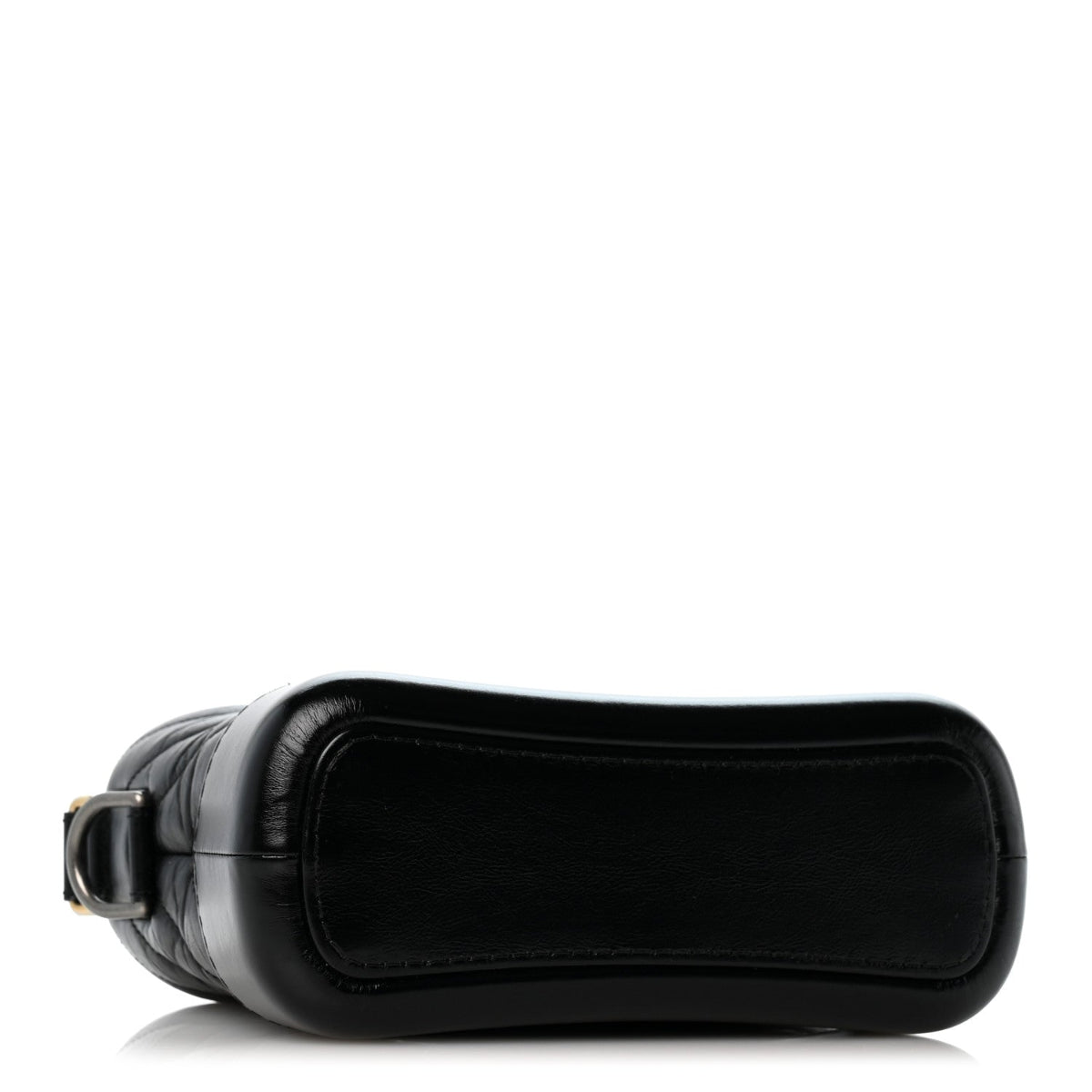 Aged Calfskin Chevron Quilted Small Gabrielle Hobo Black