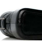 Aged Calfskin Chevron Quilted Small Gabrielle Hobo Black