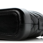 Aged Calfskin Chevron Quilted Small Gabrielle Hobo Black