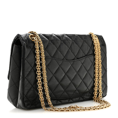 Aged Calfskin Quilted 2.55 Reissue 226 Flap Black