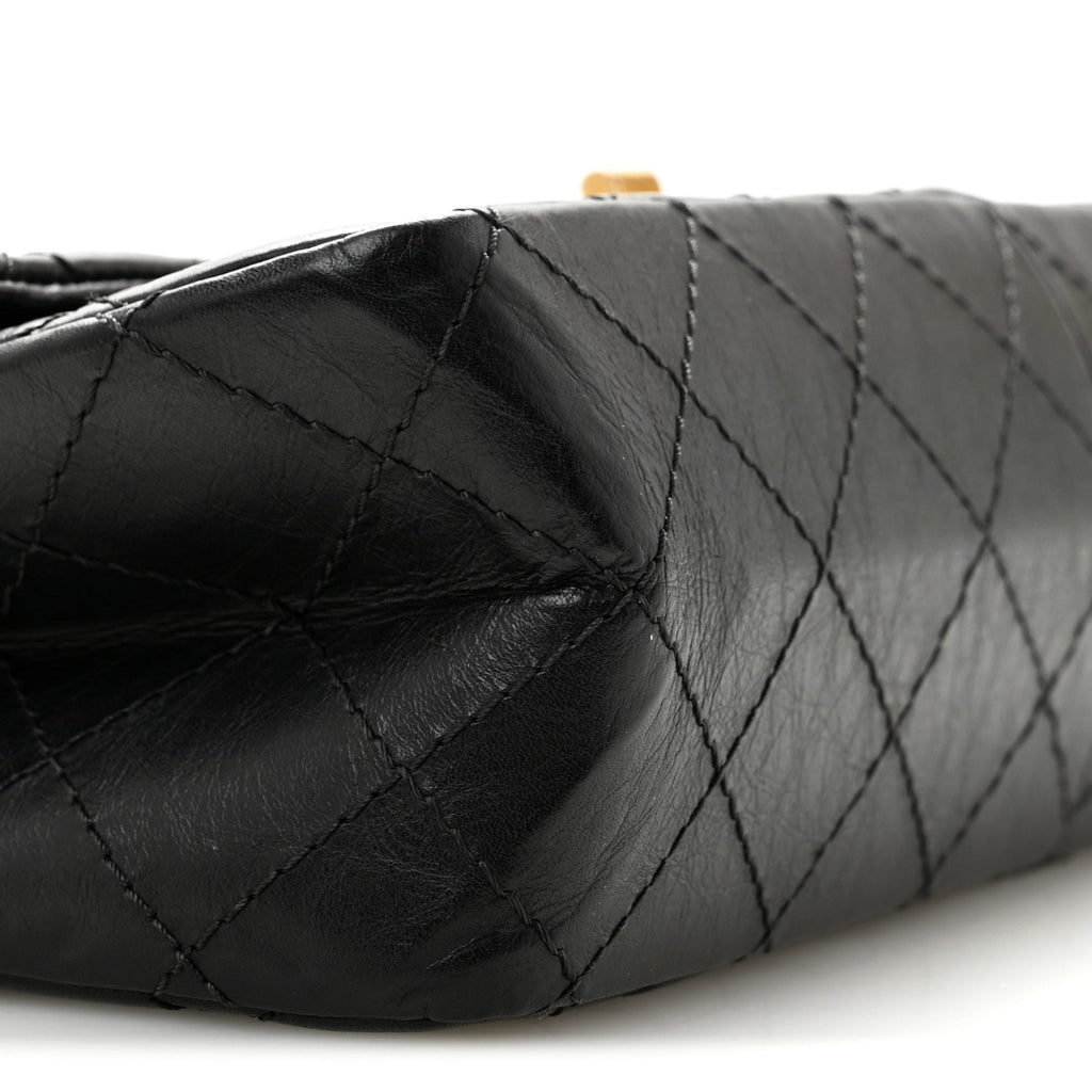 Aged Calfskin Quilted 2.55 Reissue 226 Flap Black