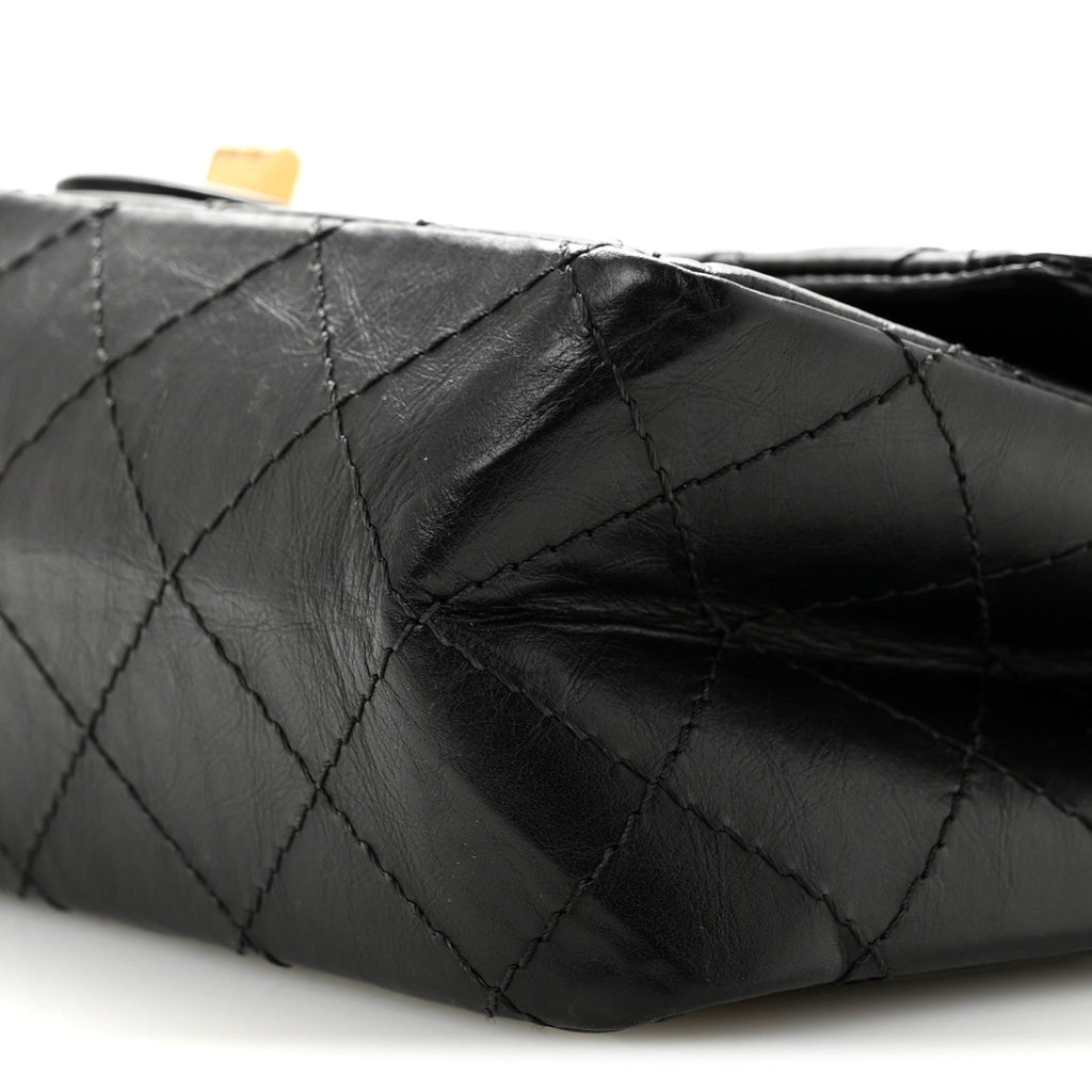 Aged Calfskin Quilted 2.55 Reissue 226 Flap Black