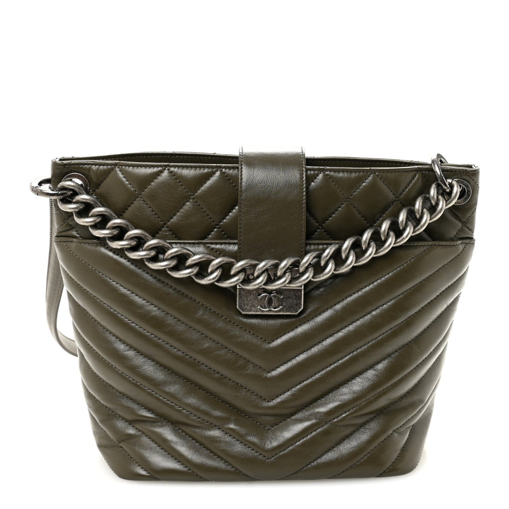 Aged Calfskin Quilted Mad About Quilting Small Hobo Green