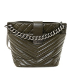Aged Calfskin Quilted Mad About Quilting Small Hobo Green