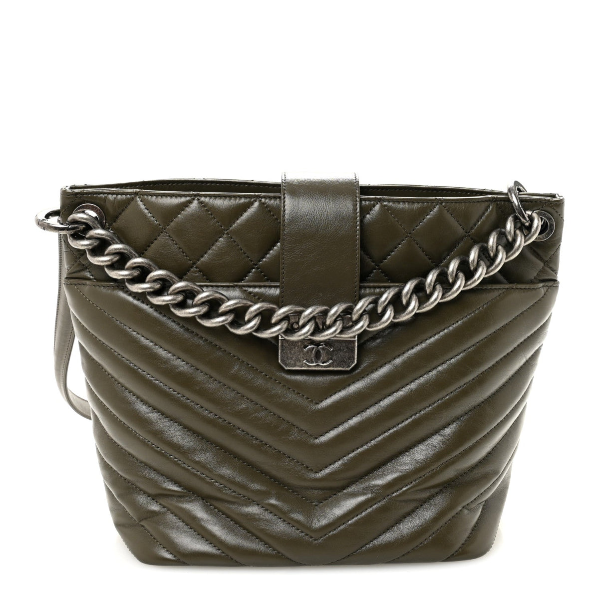 Aged Calfskin Quilted Mad About Quilting Small Hobo Green