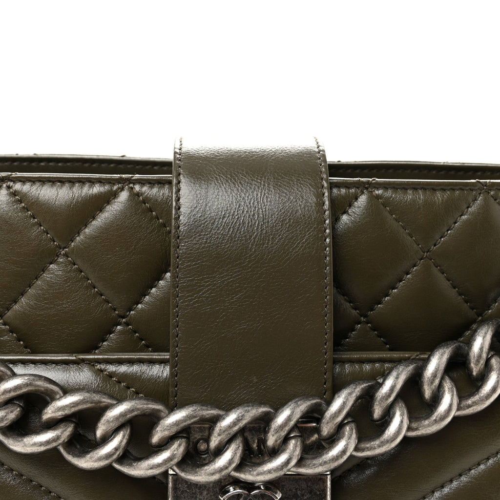 Aged Calfskin Quilted Mad About Quilting Small Hobo Green