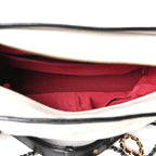 Aged Calfskin Quilted Medium Gabrielle Hobo Black White