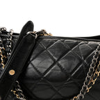 Aged Calfskin Quilted Medium Gabrielle Hobo Black