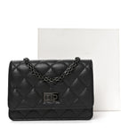 Aged Calfskin Quilted Mini Reissue Wallet On Chain WOC So Black