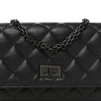 Aged Calfskin Quilted Mini Reissue Wallet On Chain WOC So Black