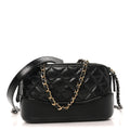 Aged Calfskin Quilted Small Gabrielle Clutch With Chain Black