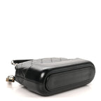 Aged Calfskin Quilted Small Gabrielle Clutch With Chain Black