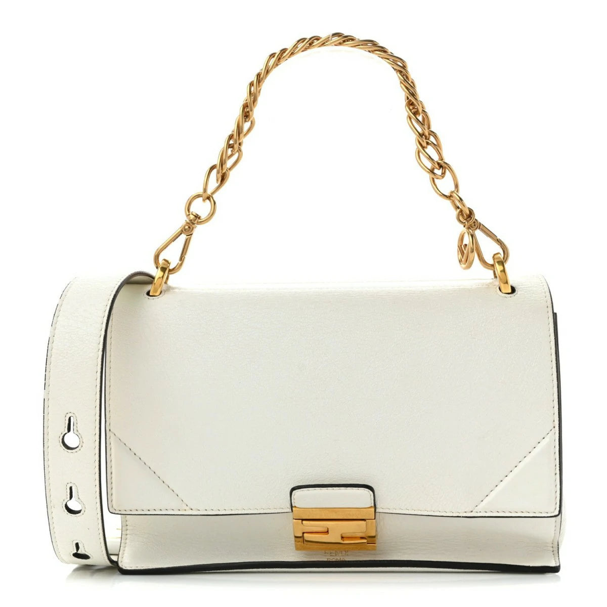 Agnello Old Shine F is Fendi Kan U Shoulder Bag White
