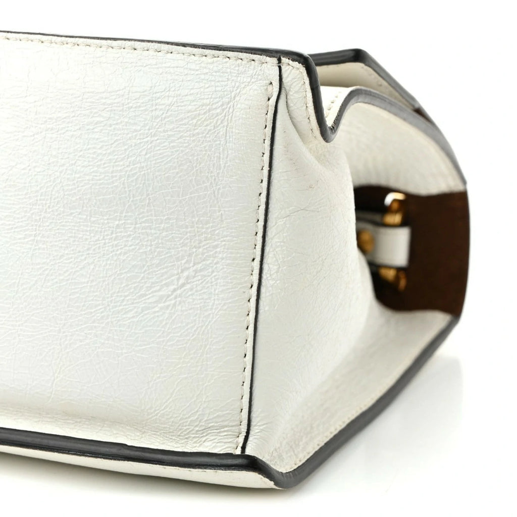 Agnello Old Shine F is Fendi Kan U Shoulder Bag White