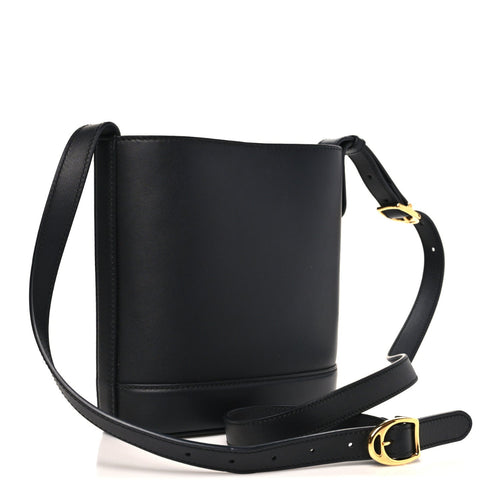 Arabella Calfskin Horsebit 73 Medium Bucket Bag Black