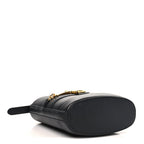 Arabella Calfskin Horsebit 73 Medium Bucket Bag Black