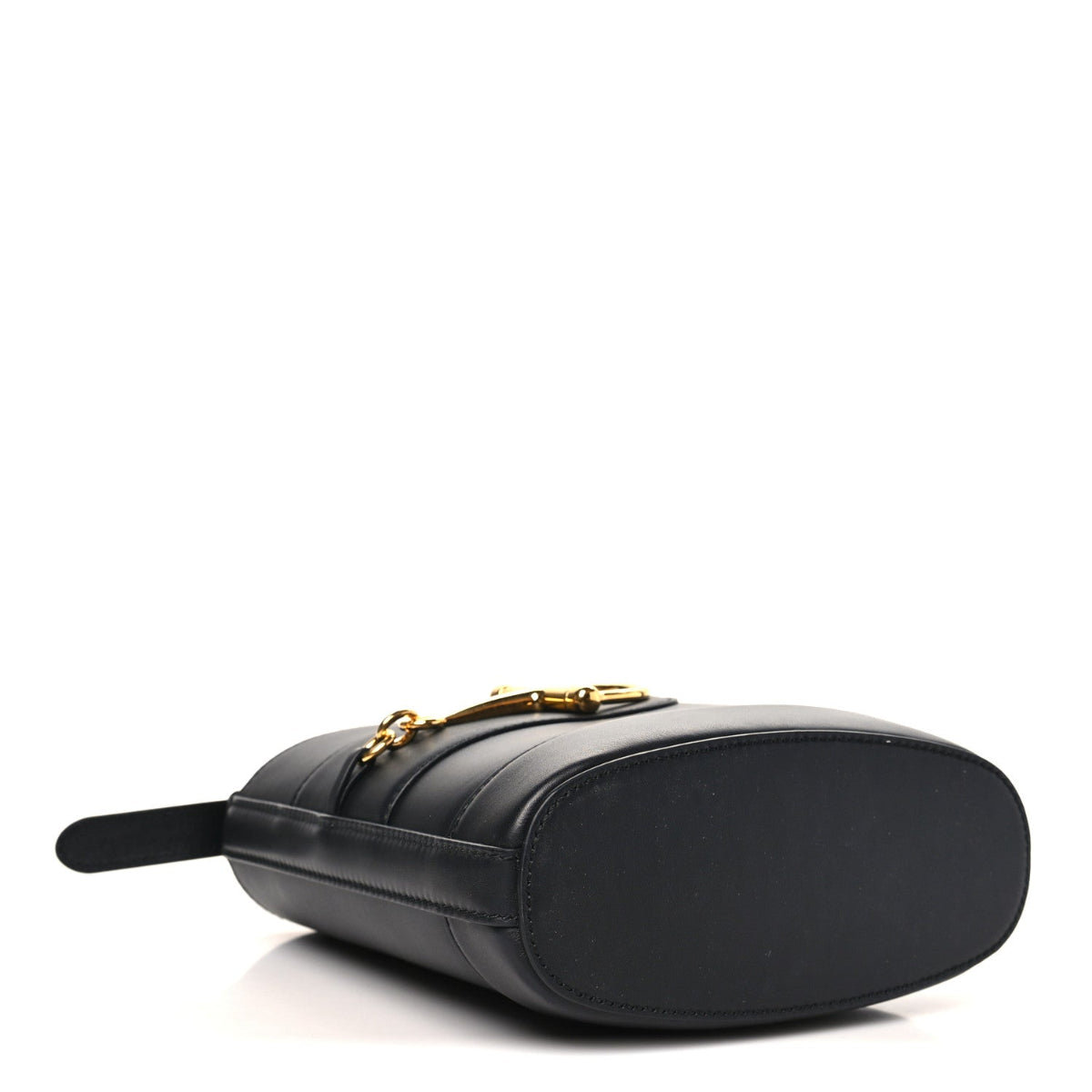 Arabella Calfskin Horsebit 73 Medium Bucket Bag Black