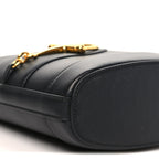 Arabella Calfskin Horsebit 73 Medium Bucket Bag Black