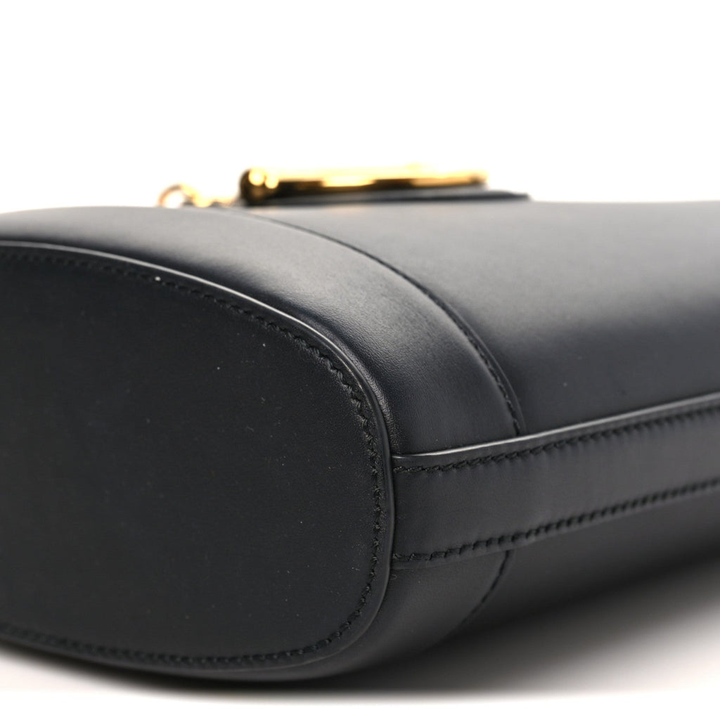 Arabella Calfskin Horsebit 73 Medium Bucket Bag Black
