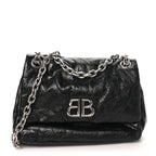 Arena Calfskin Mini Monaco Chain Shoulder Bag Black
