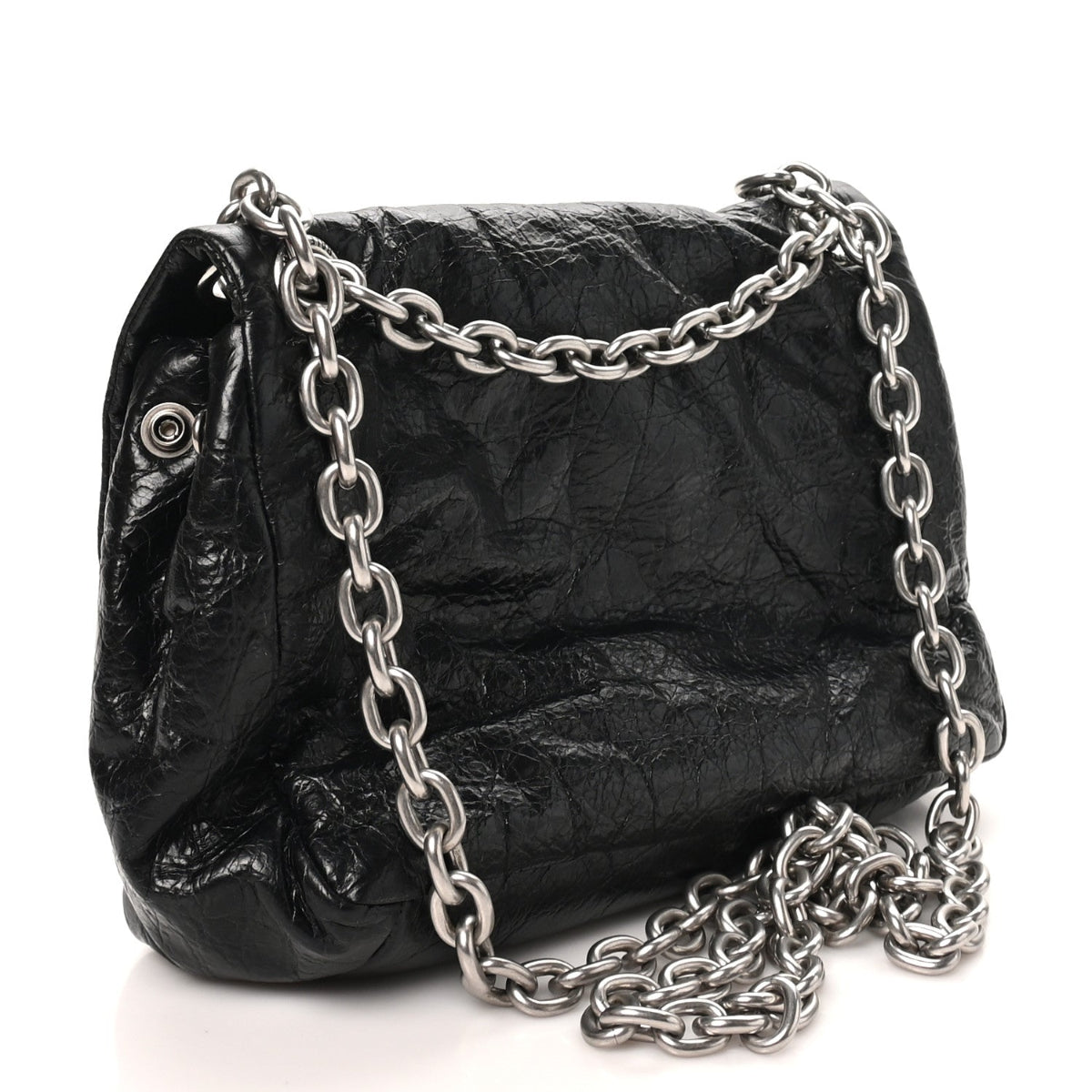 Arena Calfskin Mini Monaco Chain Shoulder Bag Black