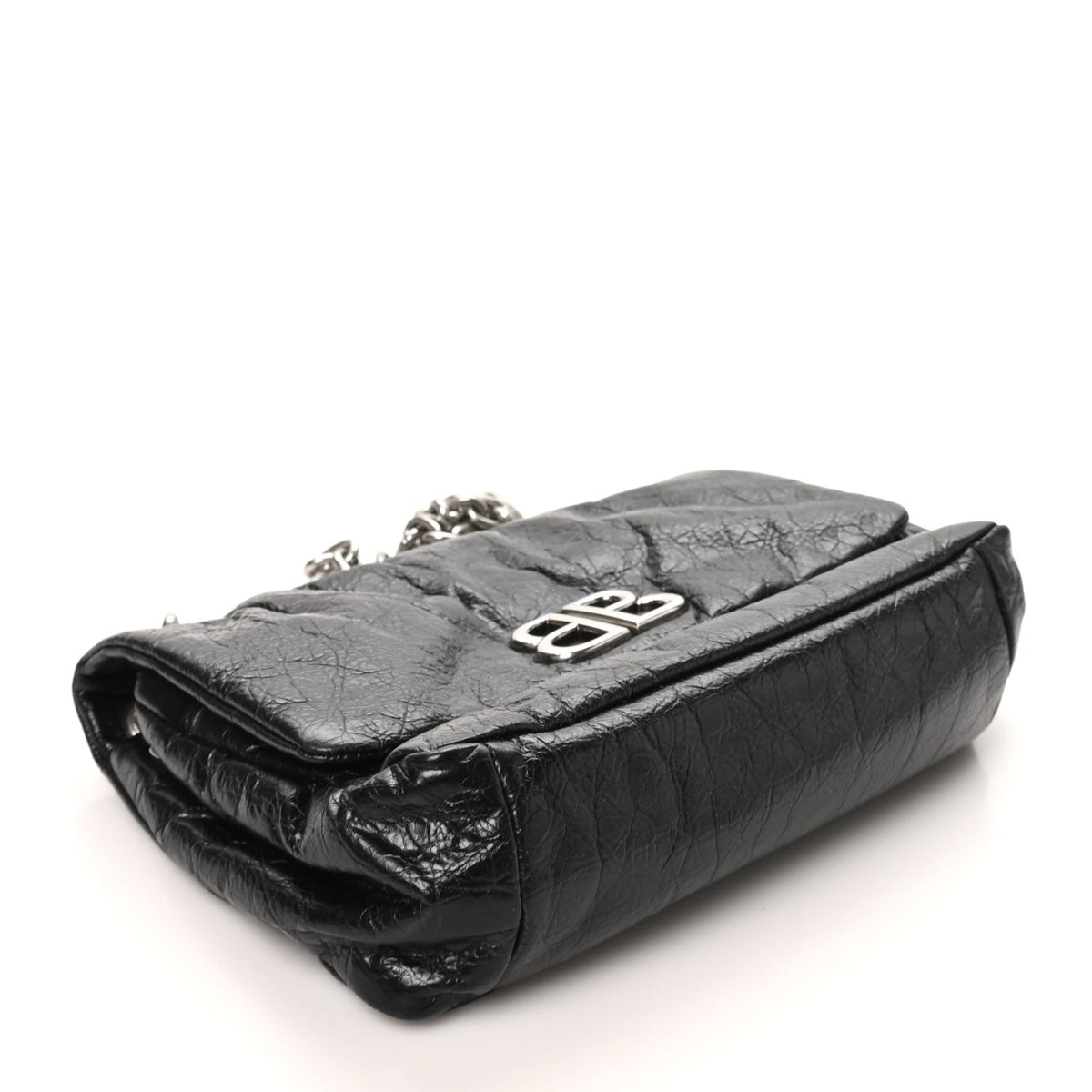 Arena Calfskin Mini Monaco Chain Shoulder Bag Black