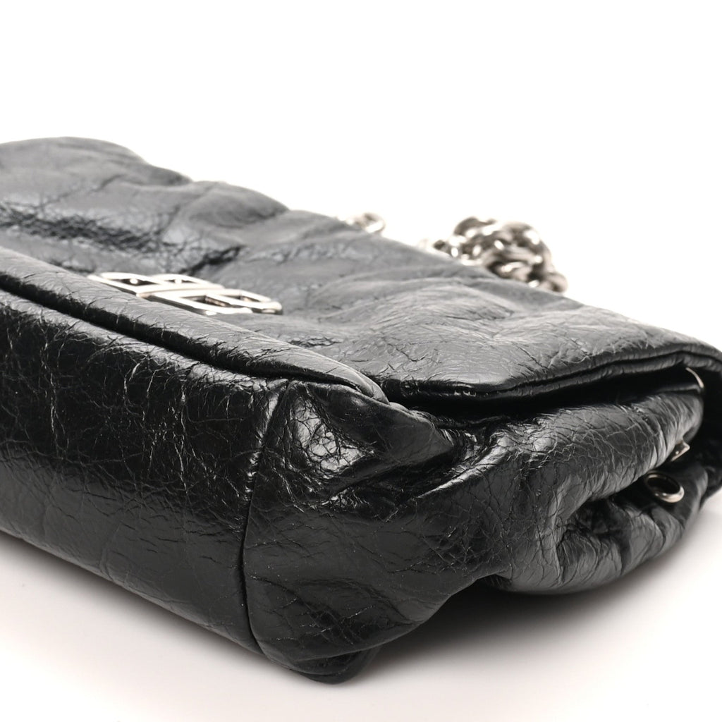 Arena Calfskin Mini Monaco Chain Shoulder Bag Black