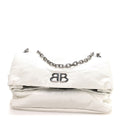 Arena Calfskin Nylon Medium Monaco Chain Shoulder Bag Optic White