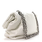Arena Calfskin Nylon Medium Monaco Chain Shoulder Bag Optic White