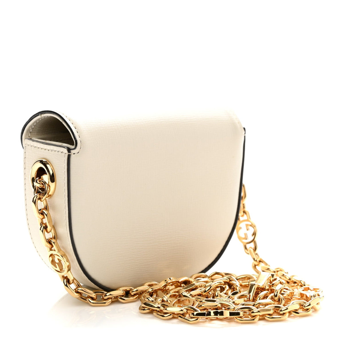 Azalea Calfskin Crystal GG Monogram Mini Horsebit 1955 Waist Bag Mystic White
