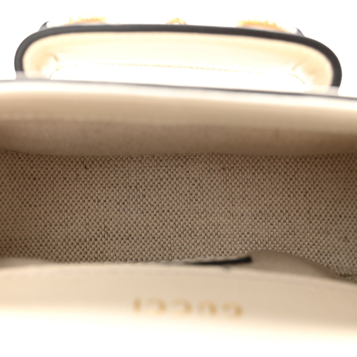 Azalea Calfskin Crystal GG Monogram Mini Horsebit 1955 Waist Bag Mystic White