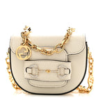 Azalea Calfskin Crystal GG Monogram Mini Horsebit 1955 Waist Bag Mystic White
