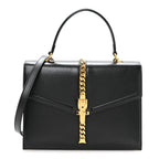 Azalea Calfskin Small Sylvie 1969 Top Handle Bag Black