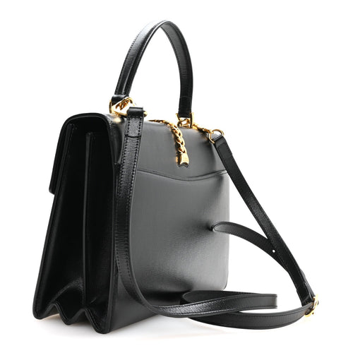 Azalea Calfskin Small Sylvie 1969 Top Handle Bag Black