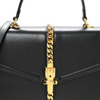 Azalea Calfskin Small Sylvie 1969 Top Handle Bag Black