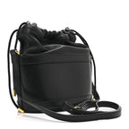 Azalea Sakai Calfskin Horsebit 1955 Drawstring Bucket Bag Black