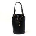 Azalea Sakai Calfskin Small Horsebit 1955 Drawstring Bucket Bag Black