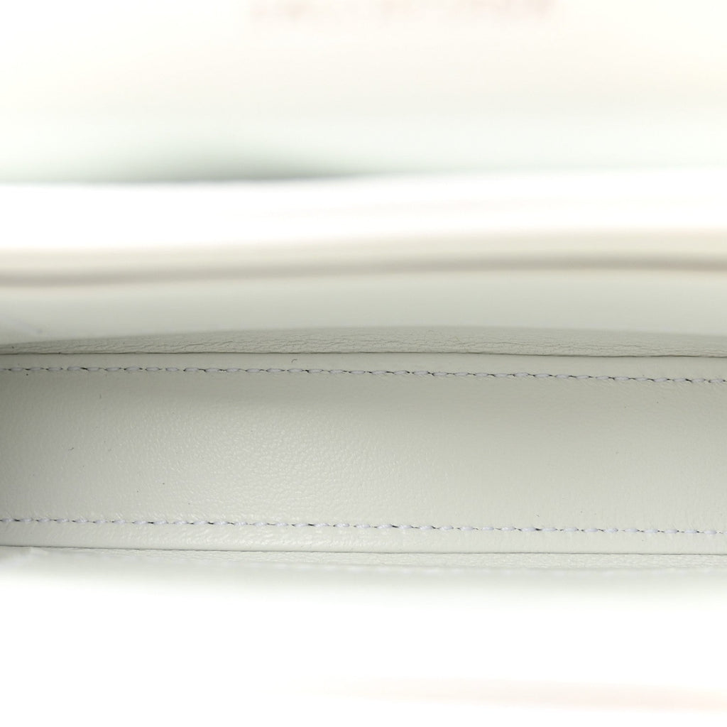 Crushed Calfskin Quilted Small Crush Chain Bag Optic White