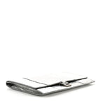 Metallic Calfskin Crocodile Embossed Hourglass Flap Flat Pouch Silver