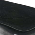Metallic Calfskin Crocodile Embossed Hourglass Flap Flat Pouch Silver