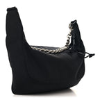 Recycled Sport Nylon Chain Logo Medium Raver Bag Black
