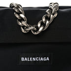 Recycled Sport Nylon Chain Logo Medium Raver Bag Black