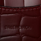Semi Shiny Calfskin Crocodile Embossed Neo Classic Gold Hardware Mini City Dark Red