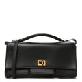 Smooth Calfskin Small Bel Air Clutch On Strap Black Black
