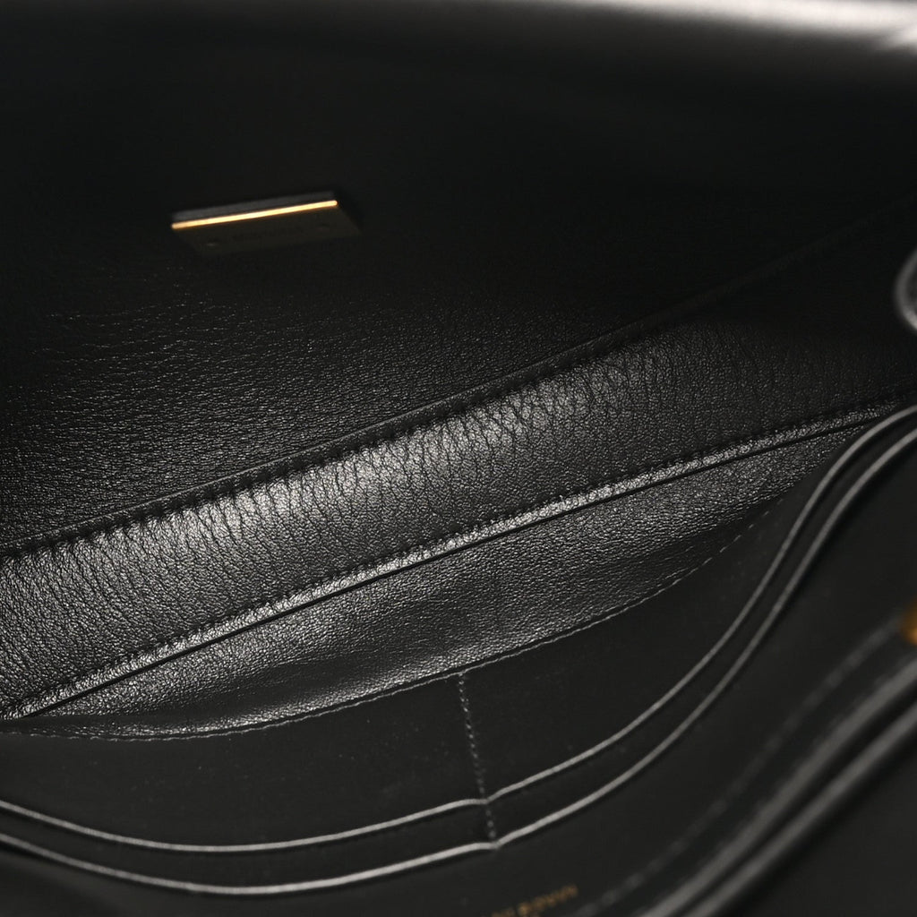 Smooth Calfskin Small Bel Air Clutch On Strap Black Black