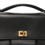 Smooth Calfskin Small Bel Air Clutch On Strap Black Black