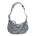Bleached Denim BB Monogram Le Cagole Shoulder Bag XS Blue