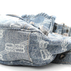 Bleached Denim BB Monogram Le Cagole Shoulder Bag XS Blue