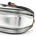 Boarded Dyana Lux Calfskin Mini Bamboo 1947 Top Handle Bag Silver